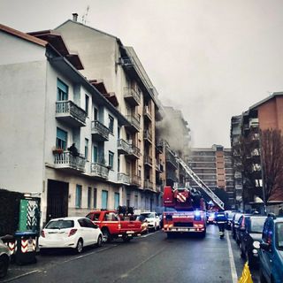 incendio appartamento via guido reni vigili del fuoco