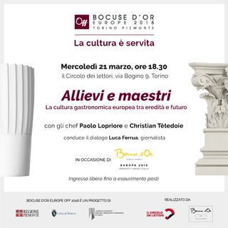 Domani al Circolo dei Lettori di Torino anteprima Bocuse d'Or Europe OFF 2018
