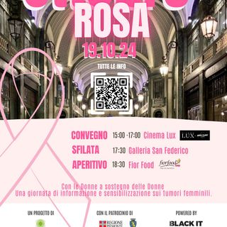 Galleria San Federico si tinge di rosa per il convegno &quot;Nuove frontiere del tumore della mammella&quot;