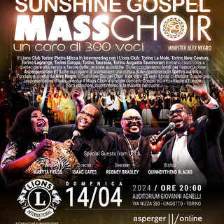 Musica e solidarietà nel concerto dell’Associazione Culturale Sunshine Masschoir