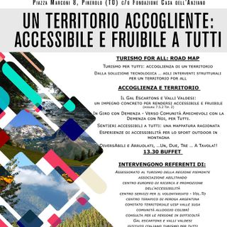 Pinerolo, appuntamento con il convegno &quot;Un territorio accogliente: accessibile e fruibile a tutti&quot;