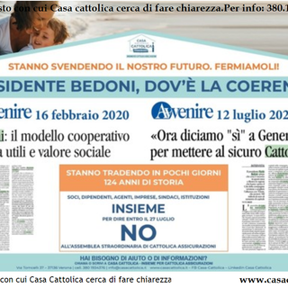 Facciamo un po' di chiarezza sulle  vicende di Cattolica Assicurazioni