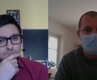 Un fotogramma della videointervista al dottor Marco Ribezzo, responsabile della Cardiologia riabilitativa della clinica &quot;Maria Pia&quot; di Torino, attrezzato a Covid Hospita