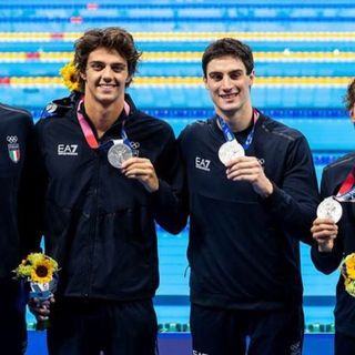 Miretti e gli staffettisti azzurri