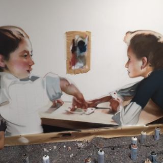 &quot;Interno con bambini che giocano a carte&quot;: l'arte porta la bellezza nei corridoi del Regina Margherita (FOTO e VIDEO)