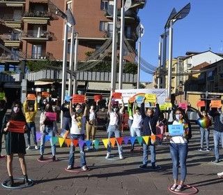 flash mob nichelino - foto d'archivio