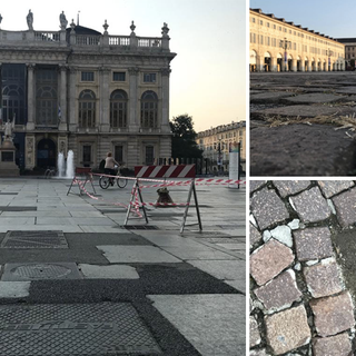 Erba gialla, toppe e sampietrini: le piazze auliche di Torino assediate dal degrado [FOTO e VIDEO]