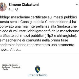Il post del consigliere della Circoscrizione 4 Simone Ciabattoni