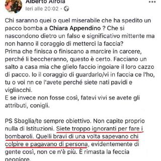 Pacco bomba ad Appendino, bufera politica sul post di solidarietà di Airola. M5S Torino: &quot;Parole gridate sbagliate&quot;