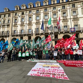 protesta sindacale in piazza Castello