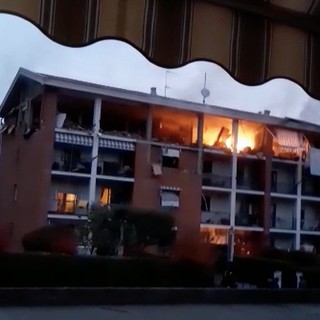 L'incendio nell'alloggio della palazzina di piazza Sabin