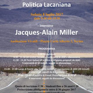 L'8 luglio a Torino seminario di Politica Lacaniana