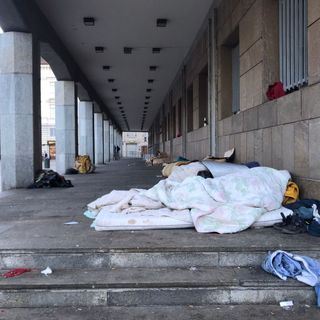 senza tetto nel centro di Torino
