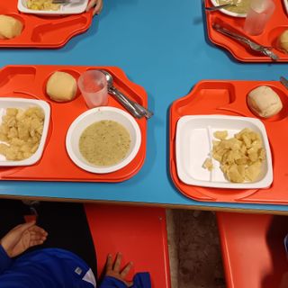 Vassoio con mensa scolastica