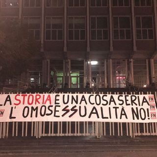 Corso in Storia dell'omosessualità, scritta omofoba di Forza Nuova all'Università