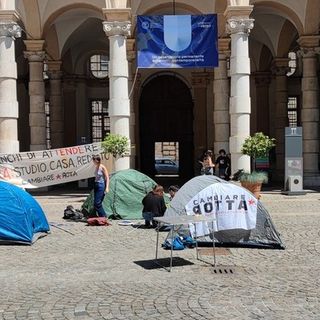 Le tende degli studenti dell'Udu in protesta
