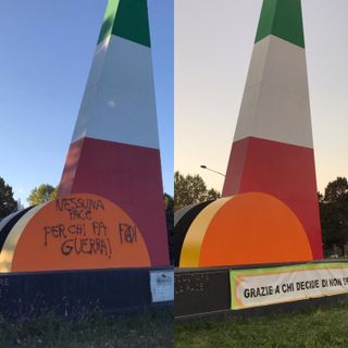 Ripulito il “Totem della Pace” alla Pellerina [FOTO]