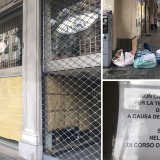 Vetrine abbandonate, mendicanti e negozi in vendita: il Covid ha messo in ginocchio via Cernaia [VIDEO e FOTO]