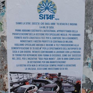 I volantini No Tav contro Sitaf