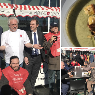 Progetto RePopp, lo chef Scabin offre la zuppa prodotta con gli avanzi alimentari del mercato [VIDEO]