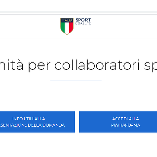 BONUS DI 600 EURO PER I COLLABORATORI SPORTIVI - Online la piattaforma