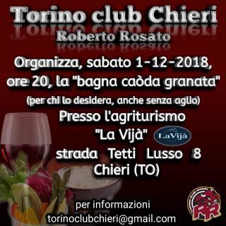 Bagna cauda granata al Toro Club Chieri