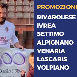 PROMOZIONE B - Soncini fa 300, Rivarolese-Ivrea 1-1. Settimo, Alpignano e Lascaris in agguato