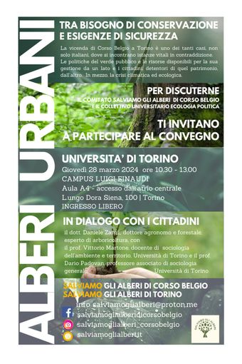 "Alberi urbani: germogli di dialogo all’Università di Torino" "Alberi urbani: germogli di dialogo all’Università di Torino"