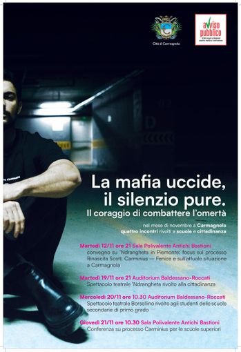 A Carmagnola quattro appuntamenti di sensibilizzazione contro la mafia A Carmagnola quattro appuntamenti di sensibilizzazione contro la mafia