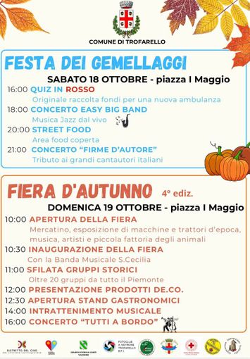 La locandina con tutti gli eventi in programma