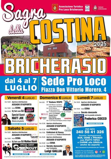 A Bricherasio la regina dell’estate è la costina: torna la Sagra più gustosa dell’anno!