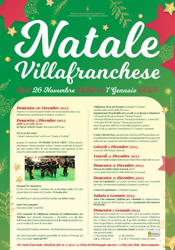 La fiera, le corali e le cornamuse aprono domenica il Natale Villafranchese La fiera, le corali e le cornamuse aprono domenica il Natale Villafranchese