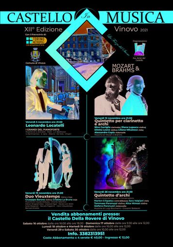 Vinovo, da venerdì 5 novembre al via la XII edizione di &quot;Castello in Musica&quot;