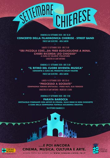 Settembre chierese: musica, teatro, spettacoli itineranti, cinema, rievocazioni storiche Settembre chierese: musica, teatro, spettacoli itineranti, cinema, rievocazioni storiche