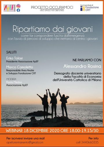 Webinar ApEF "Ripartiamo dai giovani" Webinar ApEF "Ripartiamo dai giovani"
