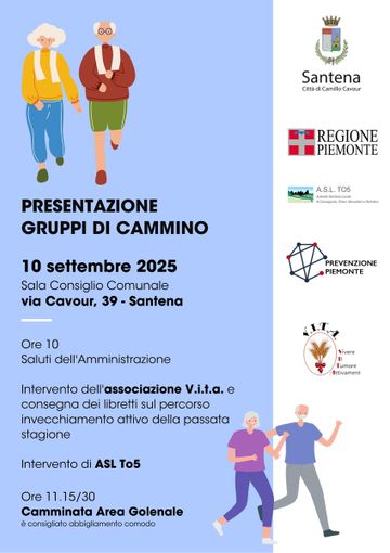 Santena presenta i “Gruppi di Cammino”: salute, socialità e prevenzione a passo lento