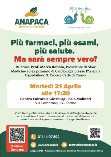Troppi farmaci e troppi esami? Un incontro per fare chiarezza con ANAPACA Troppi farmaci e troppi esami? Un incontro per fare chiarezza con ANAPACA