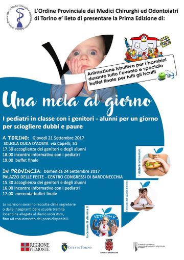 Chirurghi e odontoiatri insegnano le buone pratiche ai bimbi con Una Mela al giorno Chirurghi e odontoiatri insegnano le buone pratiche ai bimbi con Una Mela al giorno