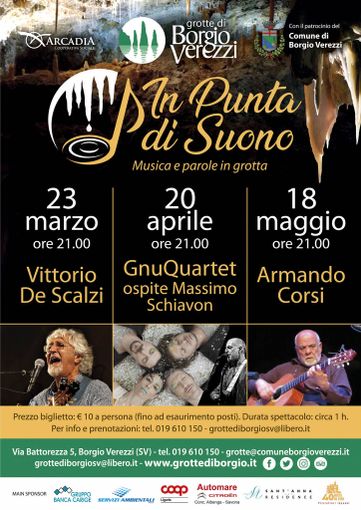 &quot;In Punta di Suono&quot;: al via la nuova rassegna musicale nelle meravigliose Grotte di Borgio Verezzi