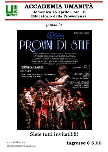 Unitre Torino va a teatro per assistere ai "Provini di Stile" Unitre Torino va a teatro per assistere ai "Provini di Stile"