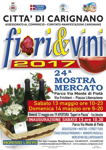 Carignano, torna la rassegna &quot;Fiori &amp; Vini&quot;