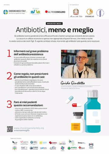 Manifesto contro l'eccesso di antibiotici: campagna di sensibilizzazione dell'Ordine dei medici