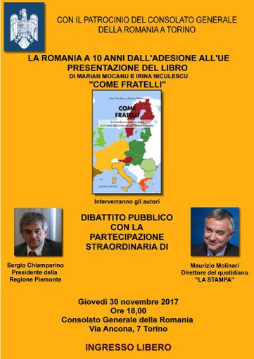 “Come Fratelli. La fratellanza italo – romena a 10 anni dall’adesione all’Unione Europea”