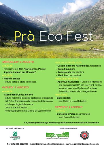 Legambiente Val Pellice lancia la “Prà Eco Fest”