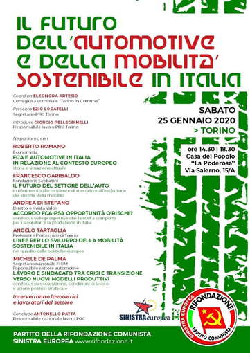 Incontro nazionale su automotive e mobilità sostenibile a Torino Incontro nazionale su automotive e mobilità sostenibile a Torino