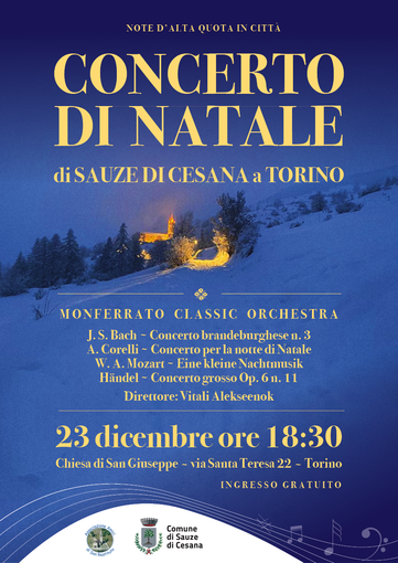 Il concerto di Natale di Sauze di Cesana si sposta a Torino