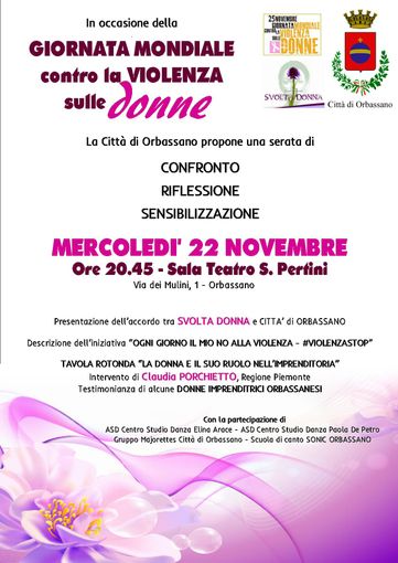 Orbassano organizza una serata sul tema della violenza sulle donne