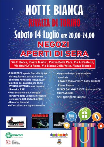 Sabato 14 luglio a Rivalta è tempo di Notte Bianca