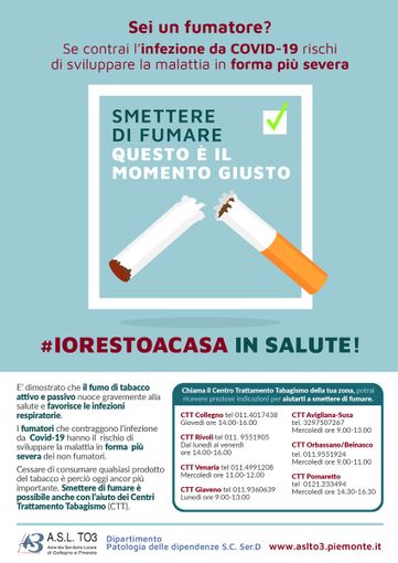 Campagna dell'Asl To3 contro l'abuso di sostanze in tempo di quarantena Campagna dell'Asl To3 contro l'abuso di sostanze in tempo di quarantena