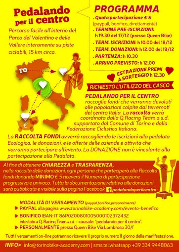 Il 18 dicembre, al parco del Valentino,  c’è la pedalata ecologica non competitiva “Pedalando per il centro” Il 18 dicembre, al parco del Valentino,  c’è la pedalata ecologica non competitiva “Pedalando per il centro”